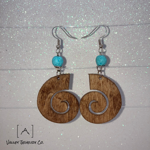 Wood Shells, Essential Oil Earrings