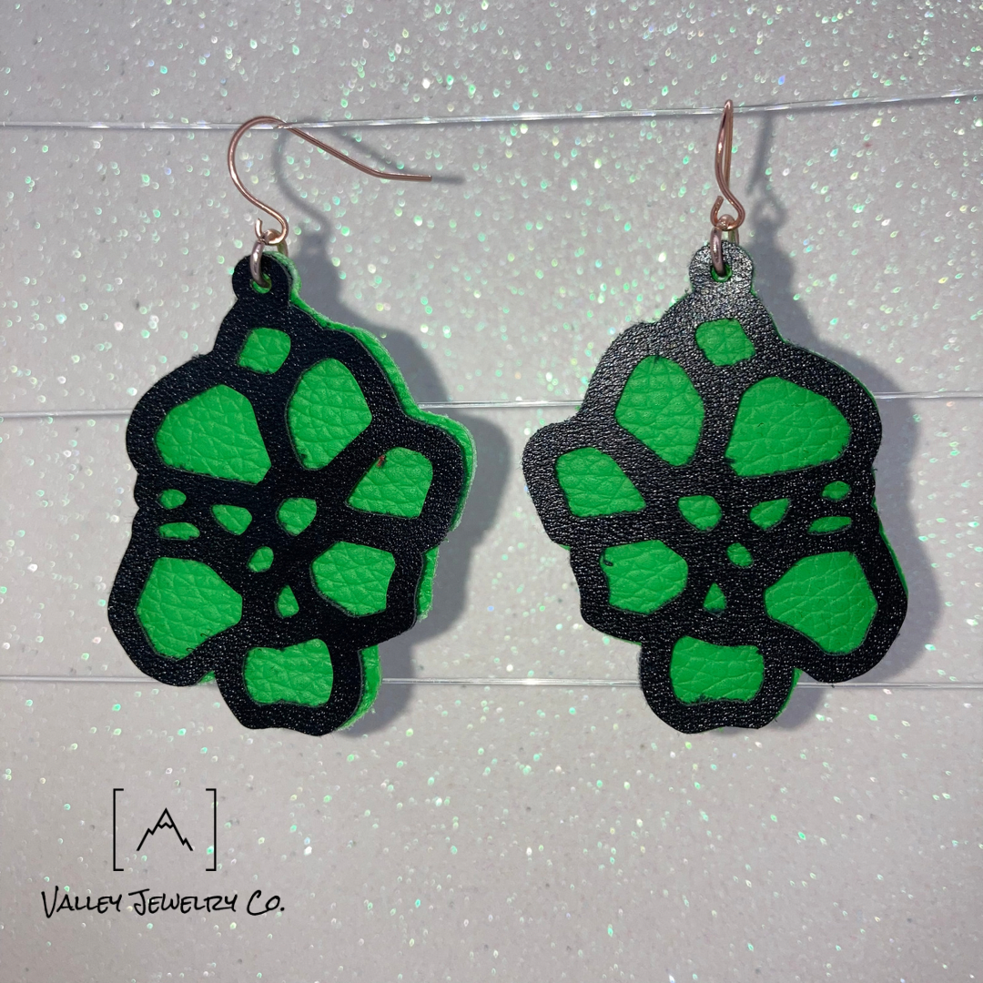 Sham Rocked Faux Leather Earrings