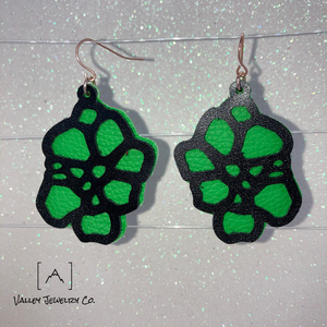 Sham Rocked Faux Leather Earrings