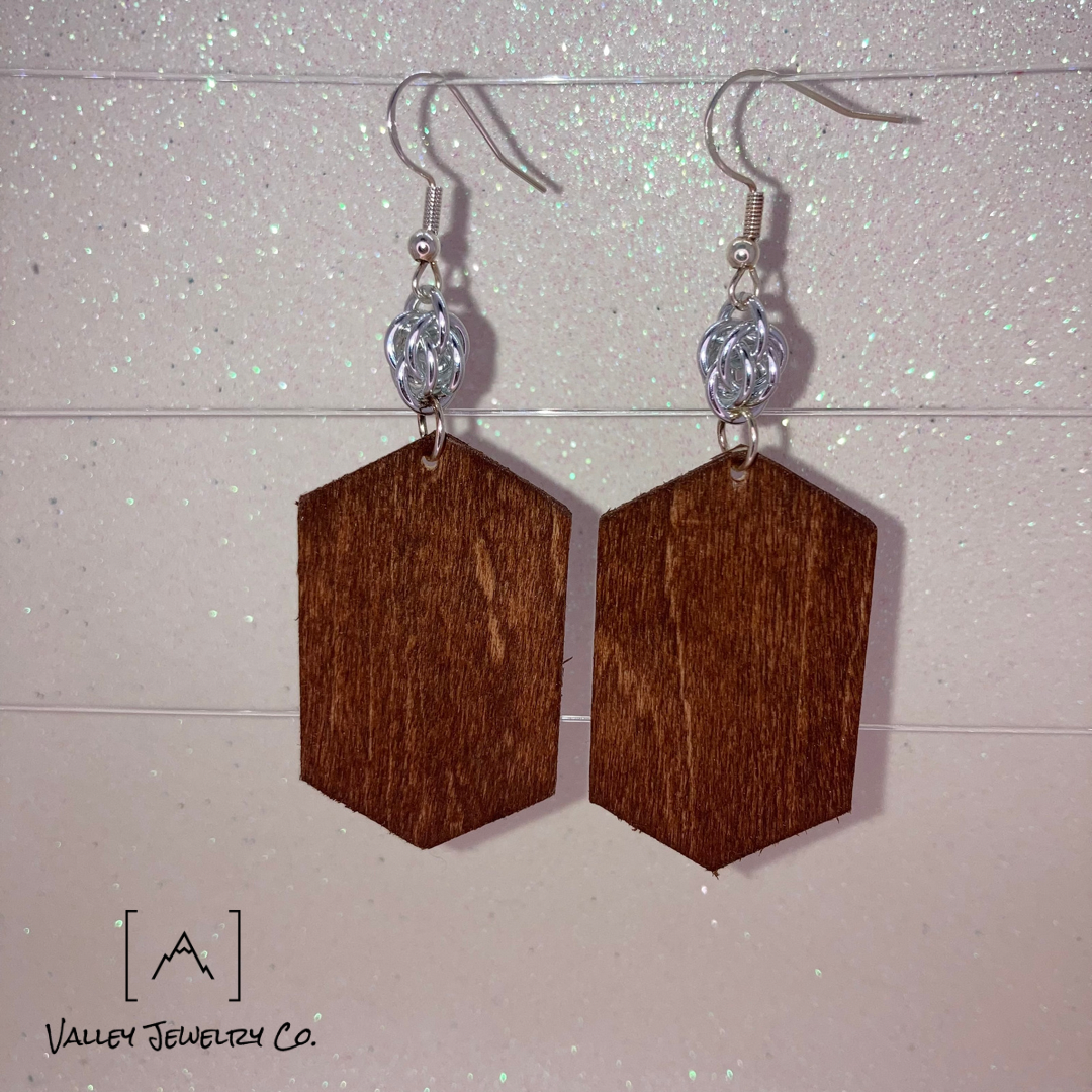 Wood Hexagon with Sweet Pea