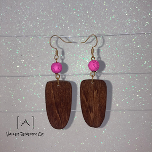 Wood Drop, Essential Oil Earrings